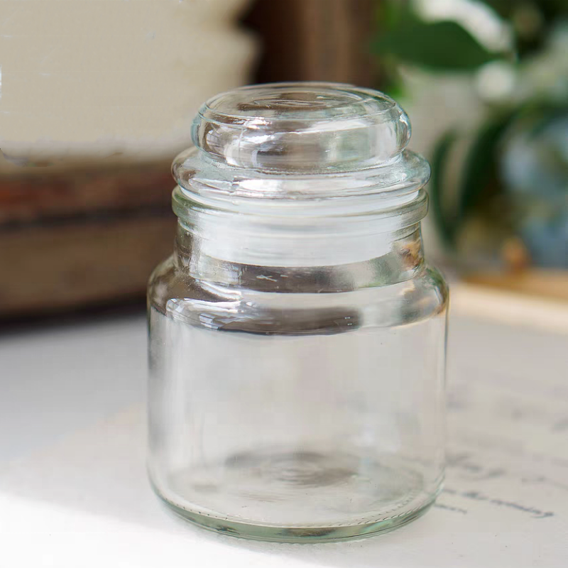 Small Mushroom Shape Food Storage Containers 100ml Sealable Glass Scented Candle Empty Jar Vessel With Lid for Making Candles