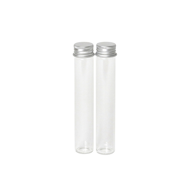116mm  120 mm Screw Top Borosilicate Glass Pre Doob Tube With Black Metal Screw Top