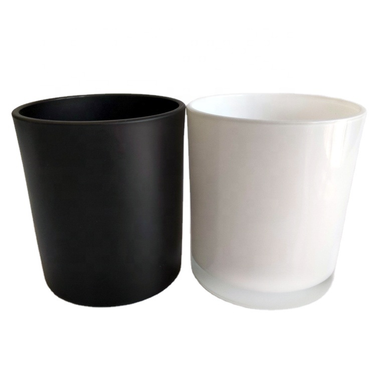 Bamboo Cap Clear Black White  Glass Containers 4oz 8oz 16oz 100ml 250ml 500ml Empty Recycled Straight Sided Glass Candle Jars