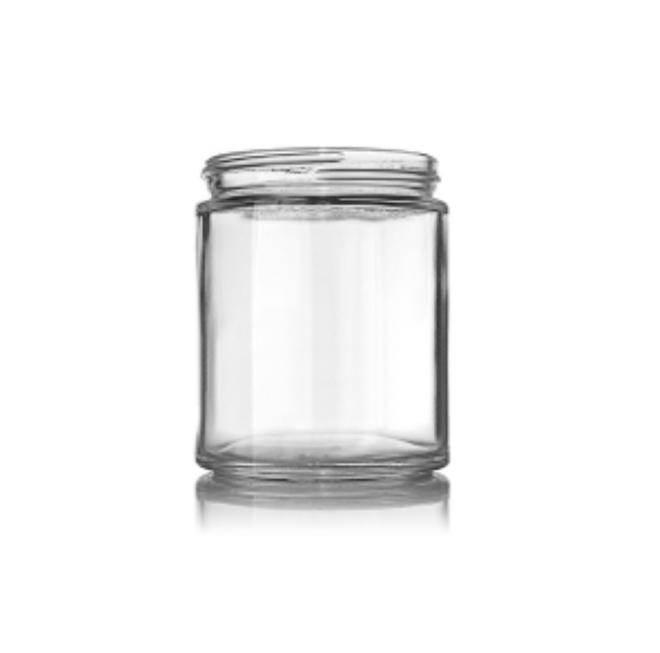 8oz 16oz Clear Amber Straight Side Glass Jars With White Gold Screw Lid