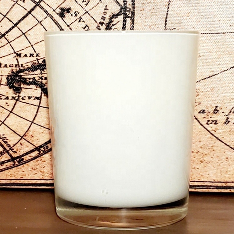 Vintage Luxury Glass Candle Jars 200ml 220ml 300ml Wide Mouth Cylinder Vessels Empty Shiny White Candle Holders & Lanterns