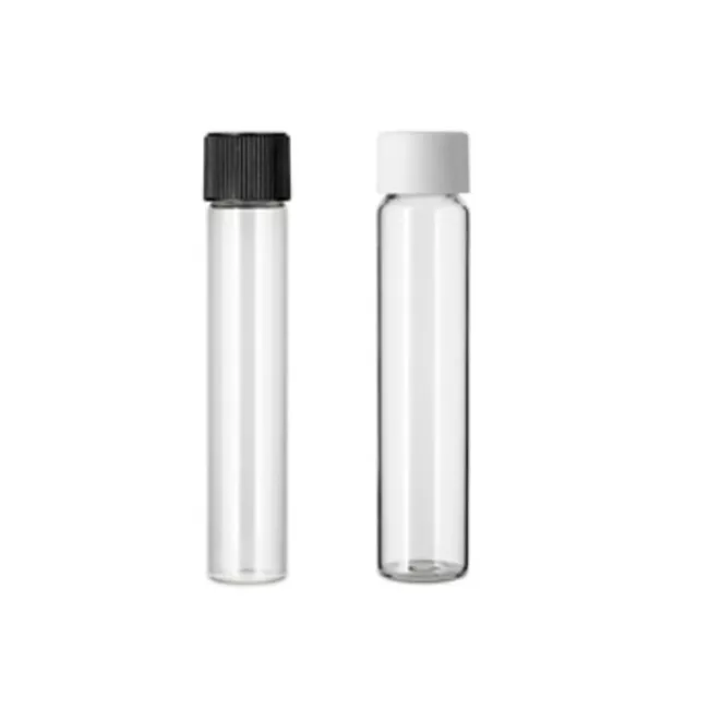 Laboratory Borosilicate Glass Test Tube Round Flat Bottom With Leakproof Aluminum Screw Cap for Chemical Use