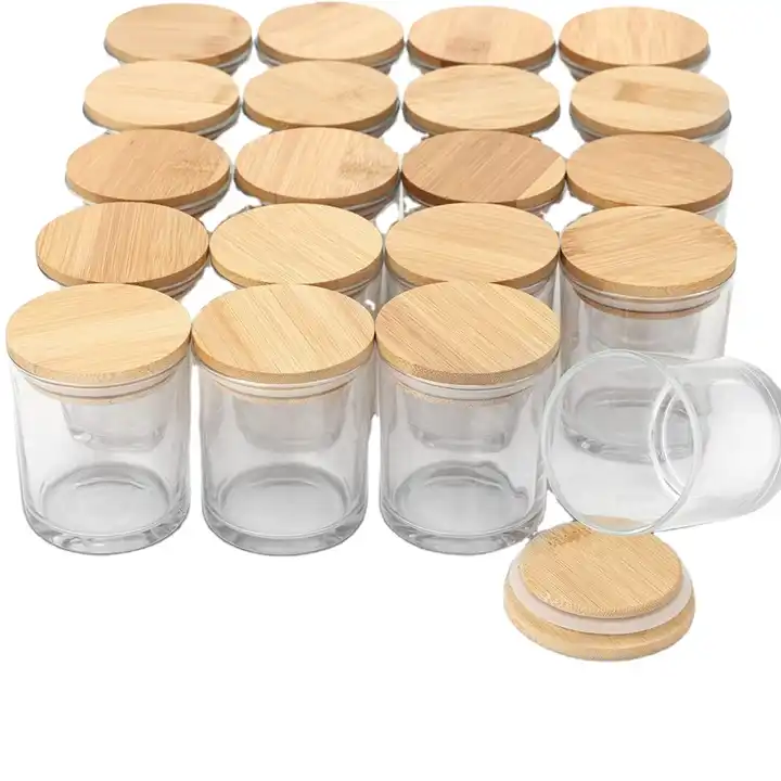 Wholesale 10 Oz Unique Luxury Clear Round Bottom Glass Candle Jar for Candle Making Empty Cylinder