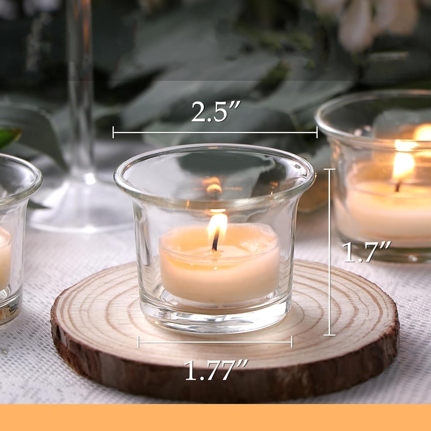 Decent Clear Glass Tealight Candle Holder Empty Cylinder Jar With Wholesale Option Metal Stand Set of 12 for Home Decor