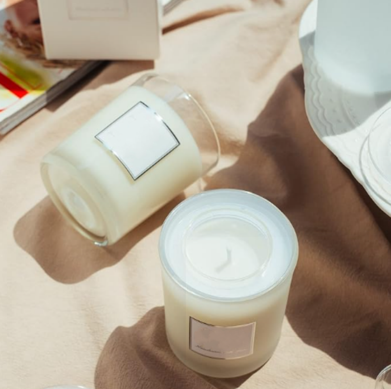 Valentine's Luxury Scented Aromatherapy Candles Romantic Poured Natural Glass Hot Stamping Surface