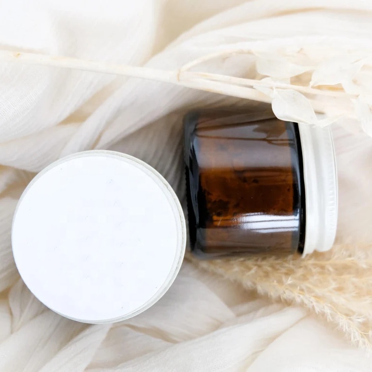 Wholesale 1oz 50ml 2oz 4oz 8oz 250ml Cosmetic Container clear Amber Face Body Cream Candle Glass Jar With Aluminum Lid