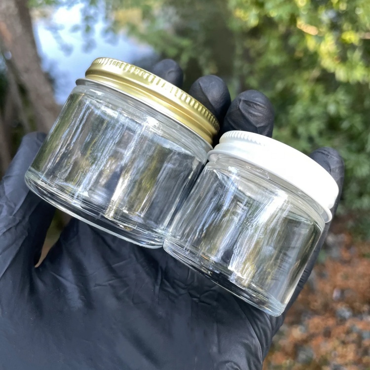 4oz 6oz 8oz Amber Clear Luxury Empty Straight Sided Glass Candle Jar Luxury With Aluminum Metal Lids