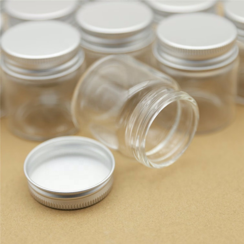 Mini Glass Bottles 47*50mm 50ml Glass Bottles Test Tube Silver Screw Cap Storage GLASS Jars Containers Transparent Vial Bottles