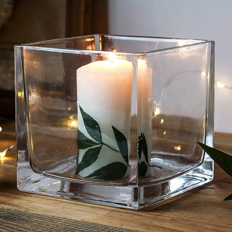 Large Glass Candle Jar 150ml 300ml 650ml 1000ml Square Cubic Shape Wholesale Ready Stock Candle Jar Suppliers