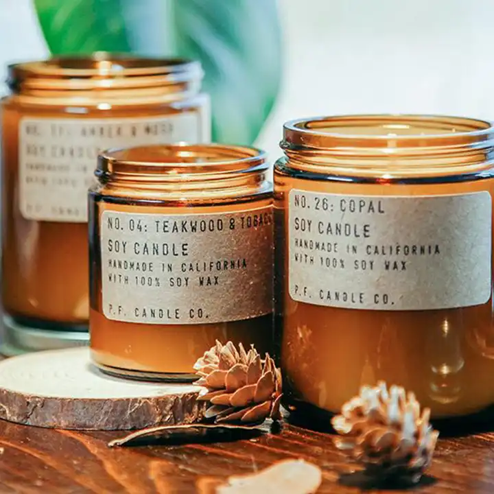 100ml 250ml 500ml 1000ml Amber Glass Candle Jar With Black Cap 16oz Brown Big Mouth Soil Sampling Glass Bottle