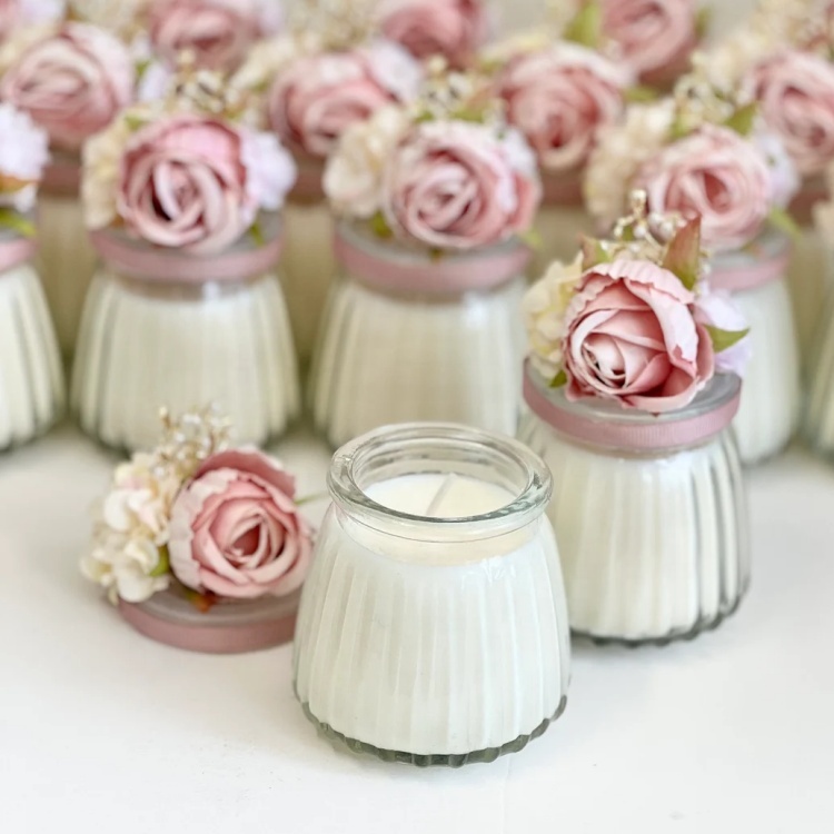4 oz clear Candle Jars Glass Pudding Glass Bottle With Plastic Lid for Home Decor