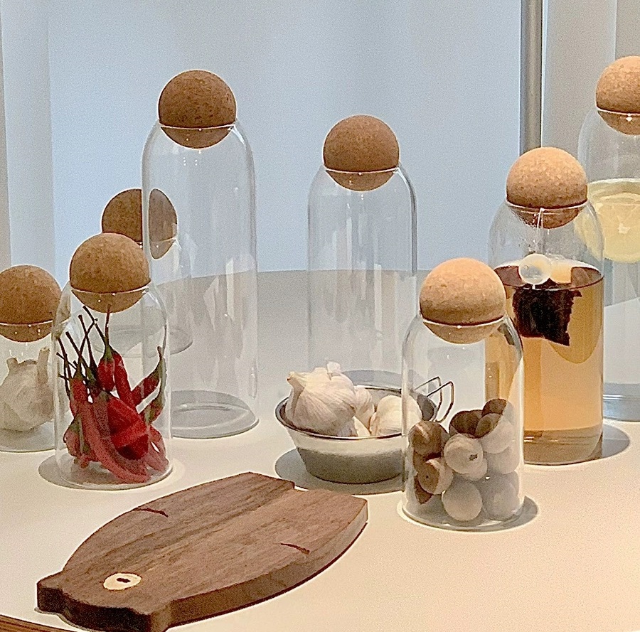 Transparent Glass Food Storage Containers Clear Round Shape Gglass Jar Cork Stopper With Cork Lids Ball Stopper