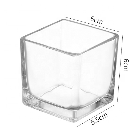 Custom 8oz 10oz 12oz Transparent Square Glass Candle Jars Empty Clear Scented Candle Glass Container Jar With Lid