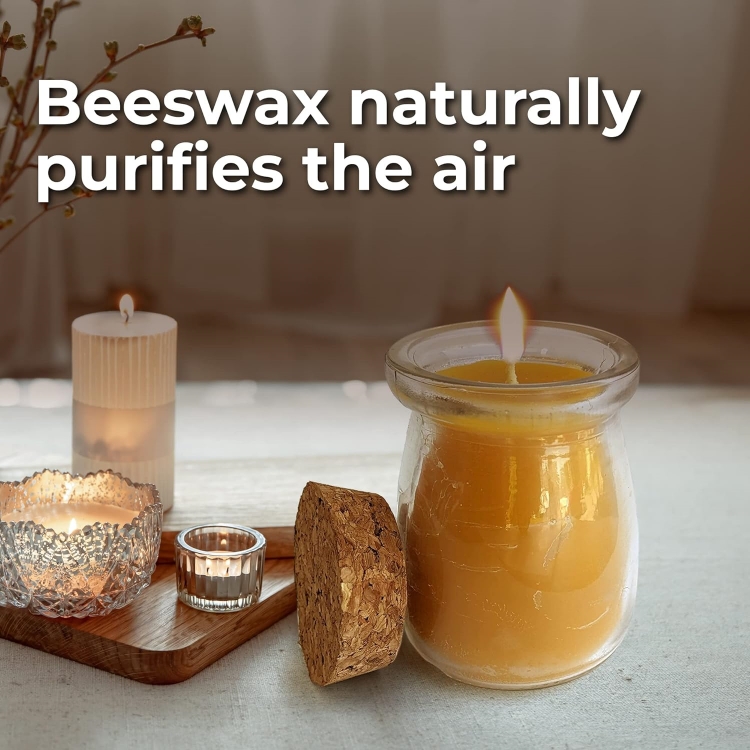 Smokeless Unscented Candle Vessel Beeswax Jar Candle Jars With Cork Lid