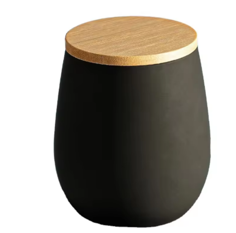 Home Kitchen Storage Canister Antique Storage Ceramic Jar With Wooden Lid