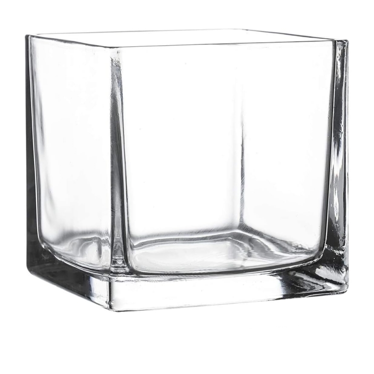 Wholesale Home Decoration Glass Cube Plant Flower Vases Square Clear Glass Vase
