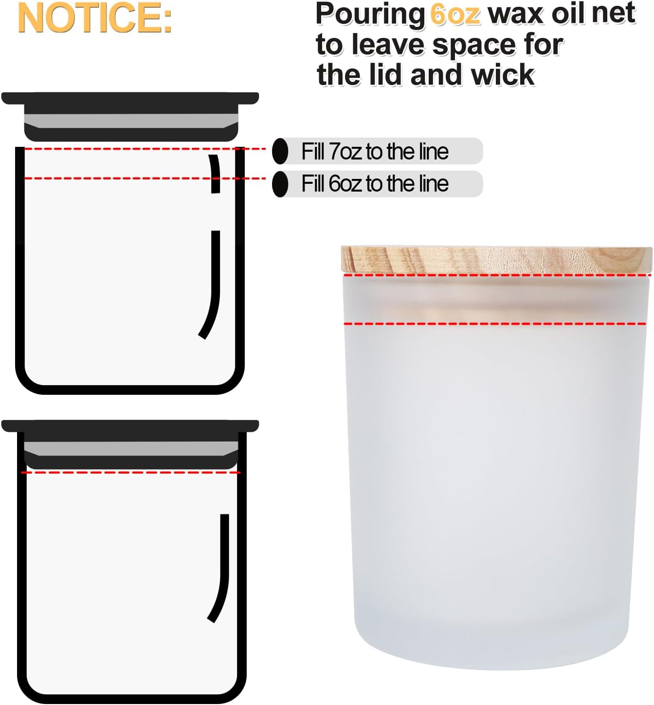 4oz 6oz 7oz  8oz 10oz 12oz  Frost Amber Black Matte Clear Reusable Empty Glass Candle Jars With Bamboo Cap for Candle Making