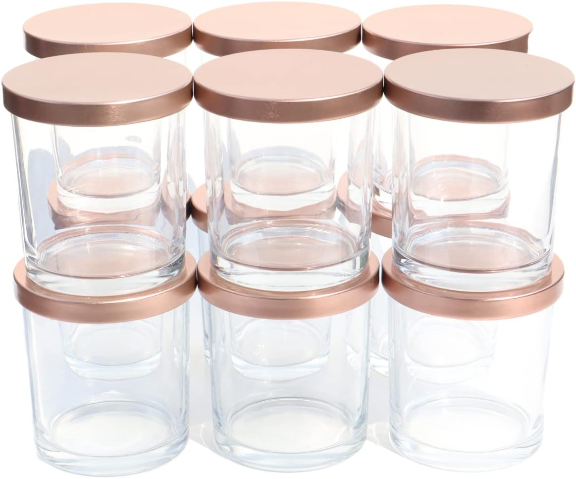 4oz 6oz 8oz 12oz Exclusive Customizable Luxury Clear Glass Candle Jars Glass Candle Container With Lids and Box