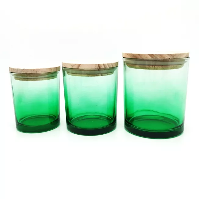 OEM Wholesale Luxury Soy Candles Home Decoration Custom Scented Candle in Gradient Color Glass Jar
