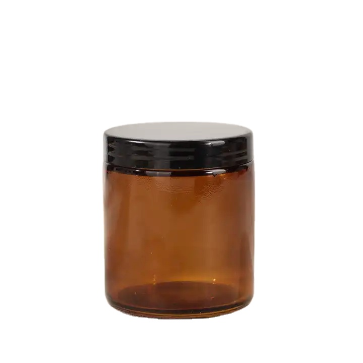 250ml 8oz Dark Amber Glass Candle Jar with Lid Empty for Scented Candles