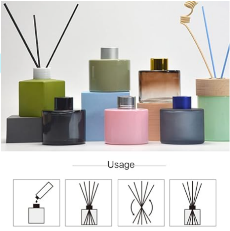 Custom Fragrant Packaging Box Sticks Glass Bottle Reed Diffuser and Wholesale Luxury Candle Jar for Gift Set