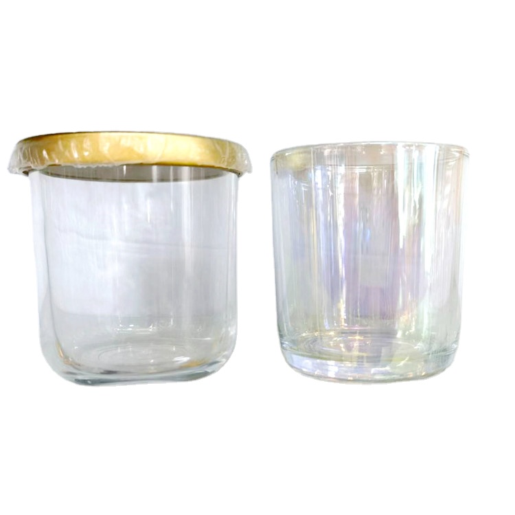 200ml 6 oz 8oz Heat Resistant clear Glass Vessels Empty Candle Container Glass Jars With Cork Ids for Christmas Soy Wax Making