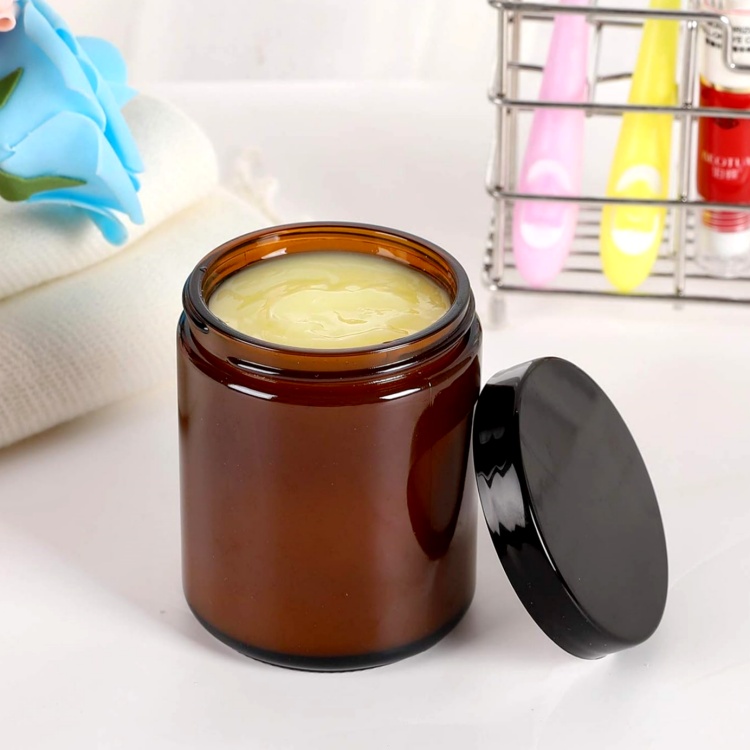 Best Price Empty Amber Candle Jars 8oz 250ml Amber Glass Scented Candles Holder With Lids