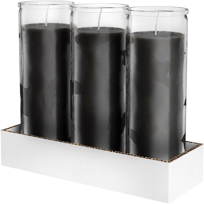 Wholesale Custom 7 Days 8 Inches Cylinder Glass Jar for Religious Candles Offset Printing