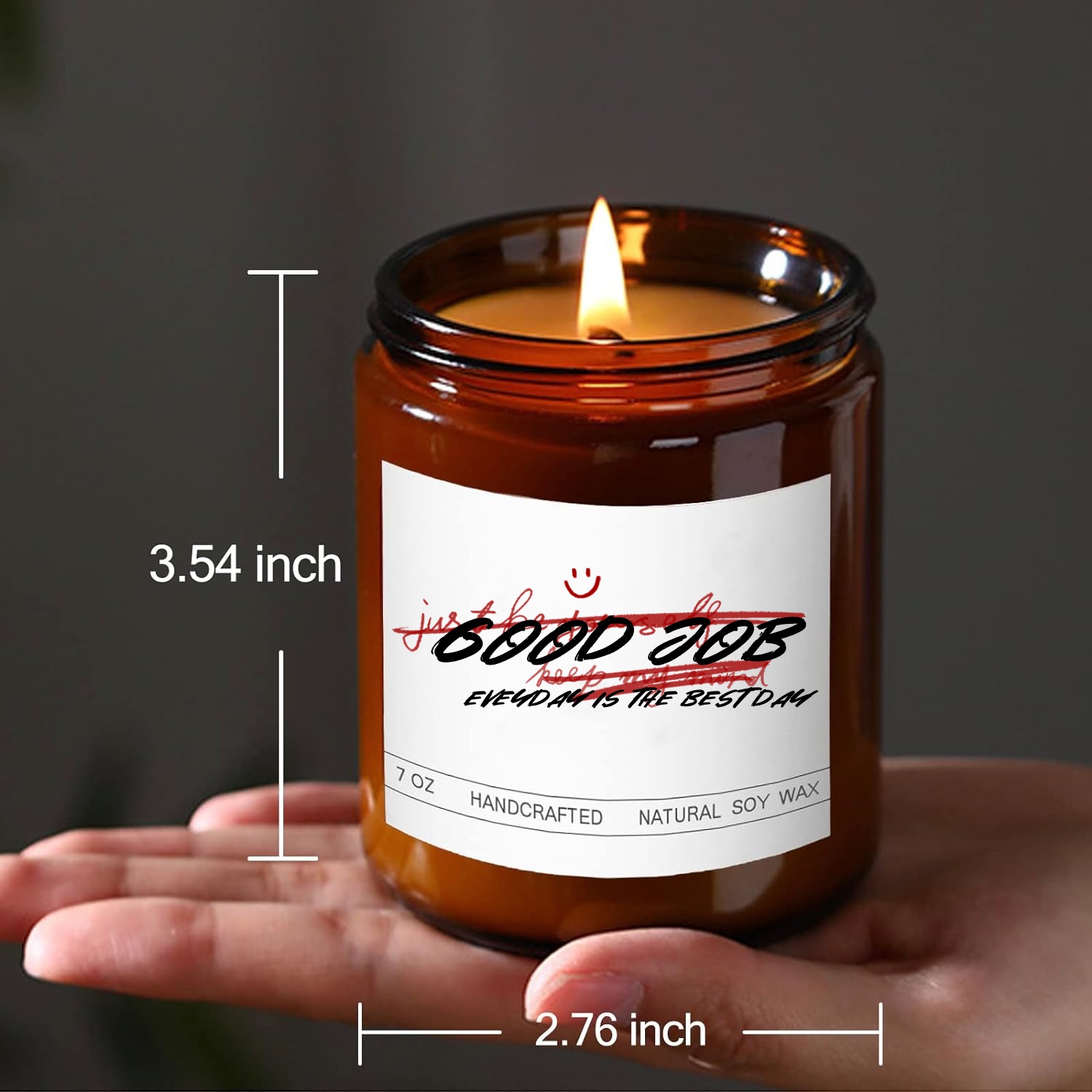 7oz 8oz Premium Soy Candle in Amber Glass Jar With Essential Oils Aluminum Cap Aromatherapy Gift for Cream or Chemical Use