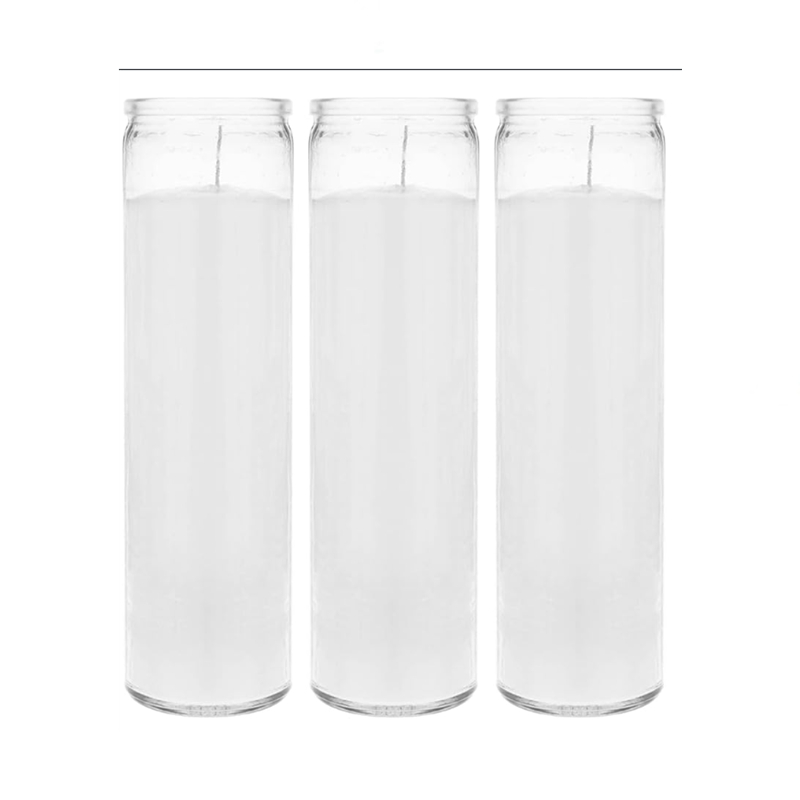 Unscented 7 Day Devotional Prayer Glass Container Candle, Premium Wax Candles Jars for Sanctuary, Vigils, Prayers, Blessing