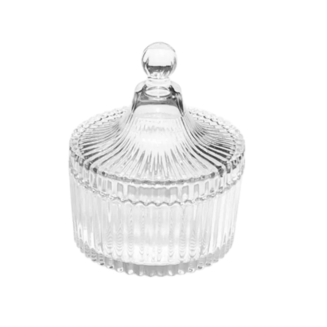 Wholesale Modern Ribbed Pleated Clear Custom Restaurant Wedding Tea Light Votive Small Glass Candle Cup Vessels Jar
