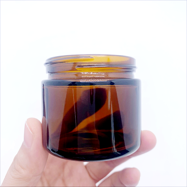 Free Sample Wholesale 2oz 4oz 6oz 8oz Small Empty Candle Jar With Lid Amber Glass Jar With Black Lids for Scented Candle