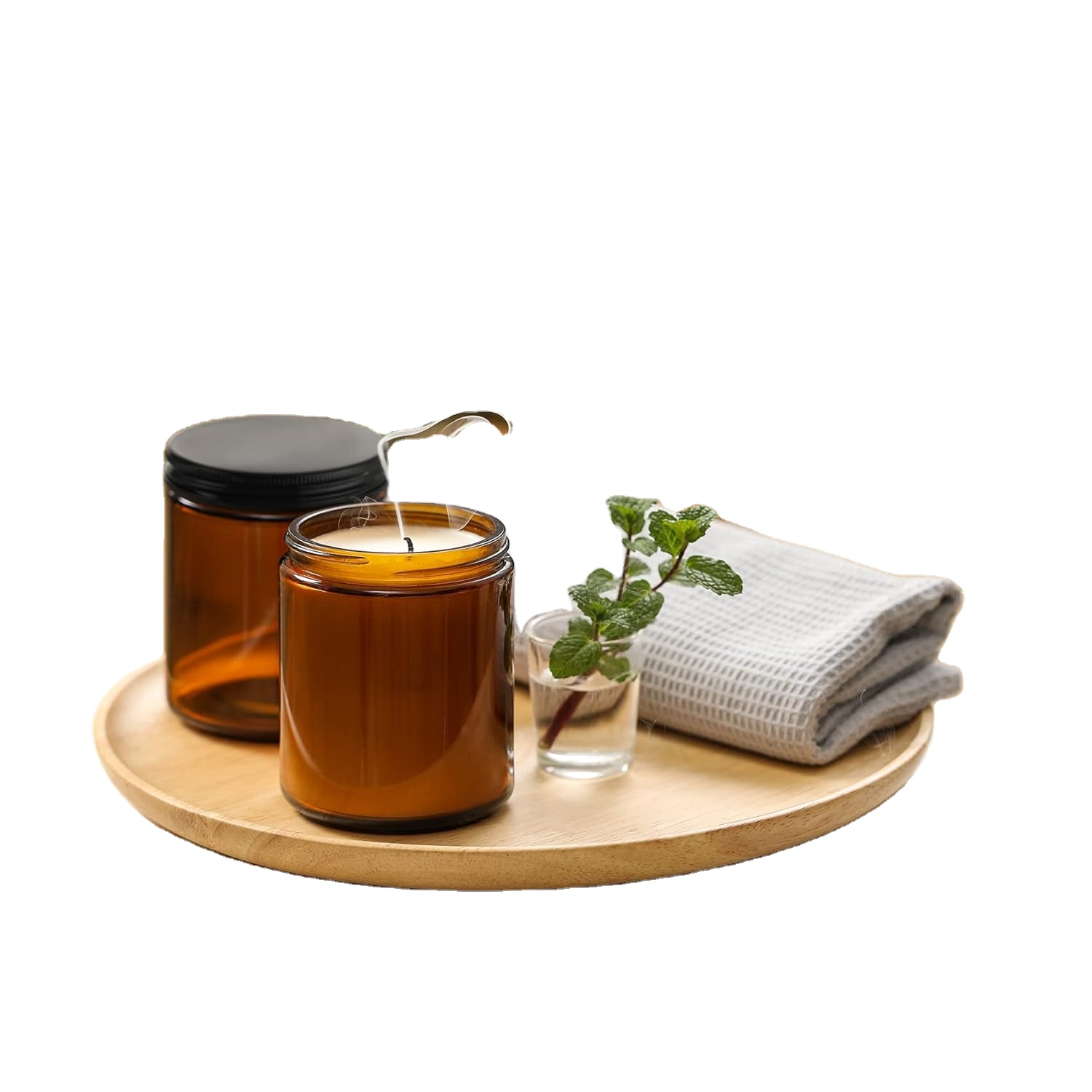 8OZ 9 OZ Amber Glass Recyclable Straight Sided Candle Container Face Cream & Lotion Jars for Ointments, Handmade Lotion, Honey
