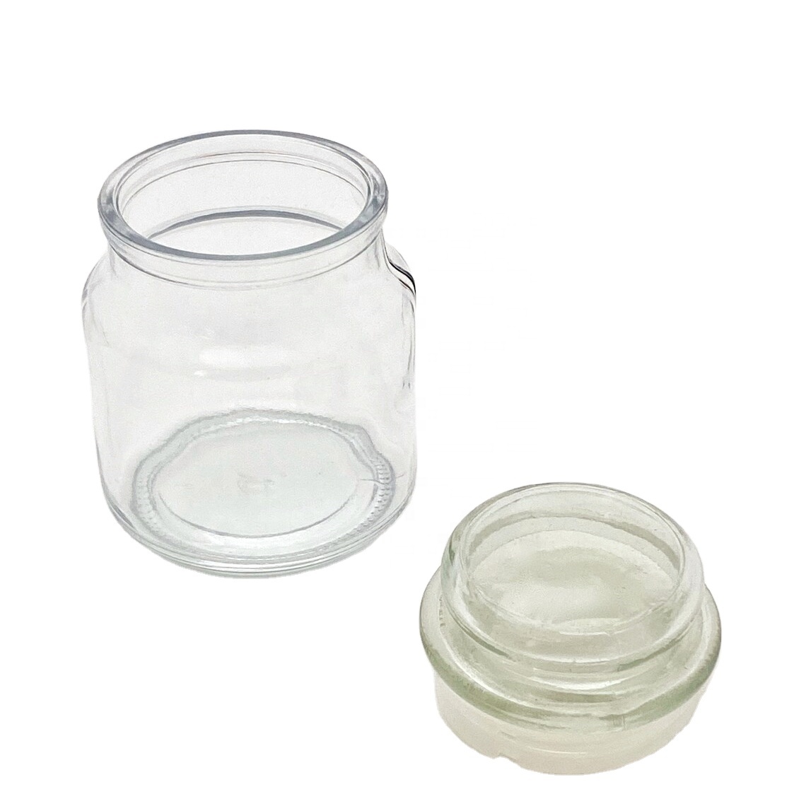 Vintage Glass Canister Candy Jar With Seal Top Lid for Candle Excellent Condition