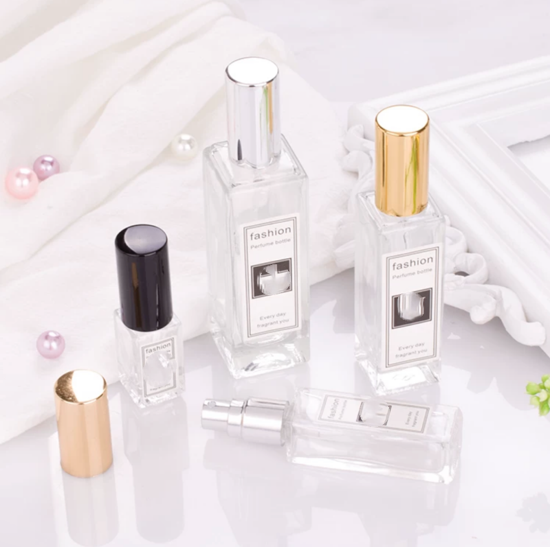 Custom Labels Box 5ml 10ml 15ml 30ml 50ml 100ml Empty Refillable Transparent Color Glass Rectangular Perfume Bottle