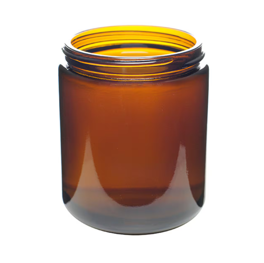 60ml 120ml 240ml 500ml Cosmetic Wide Mouth Face Eye Cream Jar Amber Candle Glass Jar With Gold Screw Lid