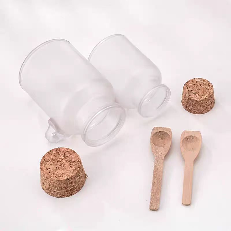 Hot Selling 100ml 200ml 300ml 500ml Toner Liquid Jar Clear Frosted Bath Salt Bottle With Cork for Personal Care Packaging