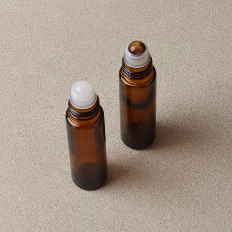 10ml Amber Glass Roll on Bottle with Stainless Roller