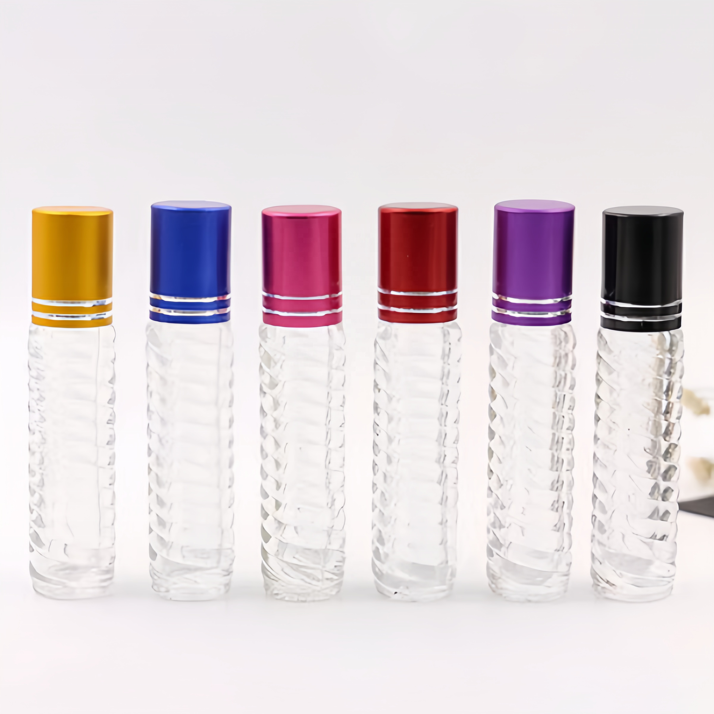Wholesale 10ml Essential Oil Portable Massage Glass Roll on Cosmetic Perfume Bottle with Glass Roller Ball