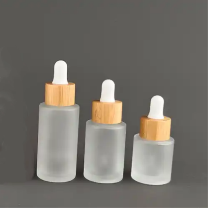 30ml Flat Shoulder Glass Dropper Bottle 30 ml Frosted Glass Essential Oil Bottle With Dropper 1oz Serum Oil Bottle