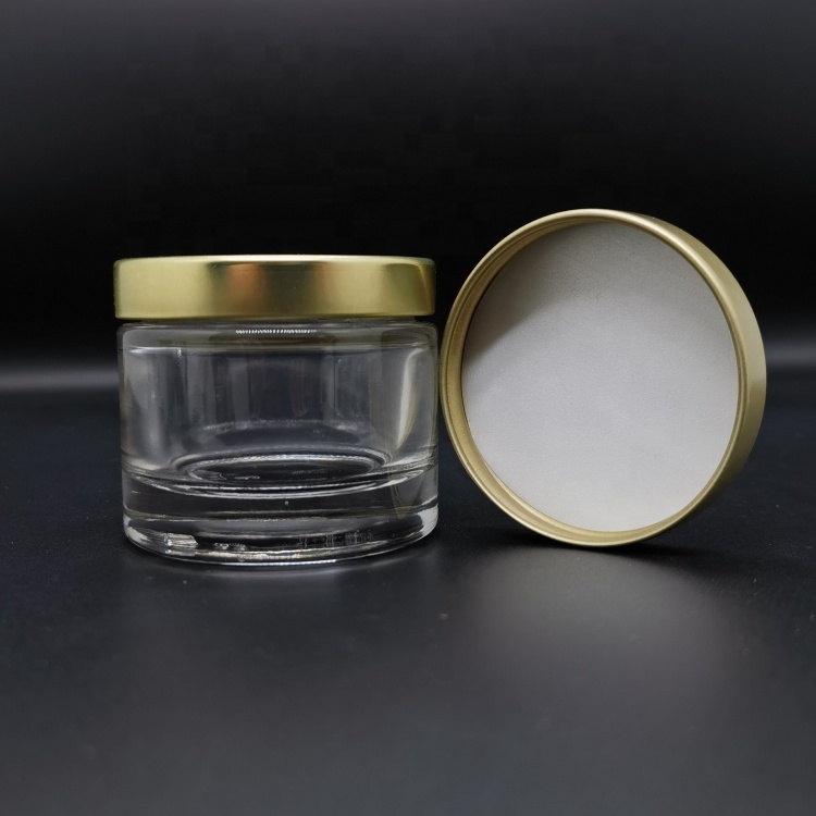 10g 15g 30g 60g 100g Clear Frosted Bottle Cosmetic Face Body Cream Oil Glass Concentrate Powder Jar With Metal Cap