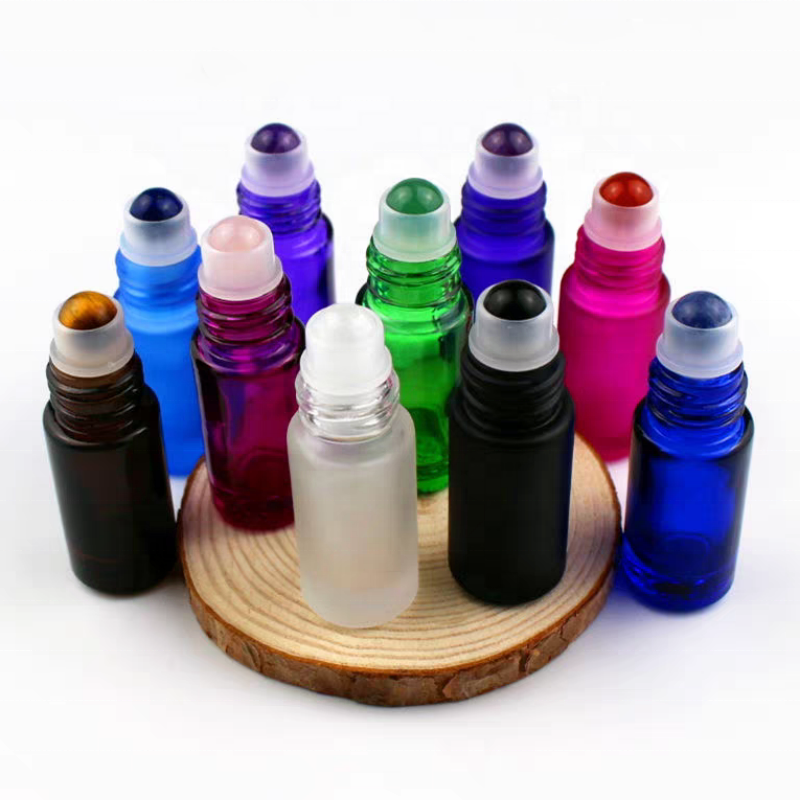 5ml 10ml 30 Ml Roll on Glass Perfume Bottle Empty Thick Transparent Glass Roller Ball Essential Oil Bottle With Black Cover