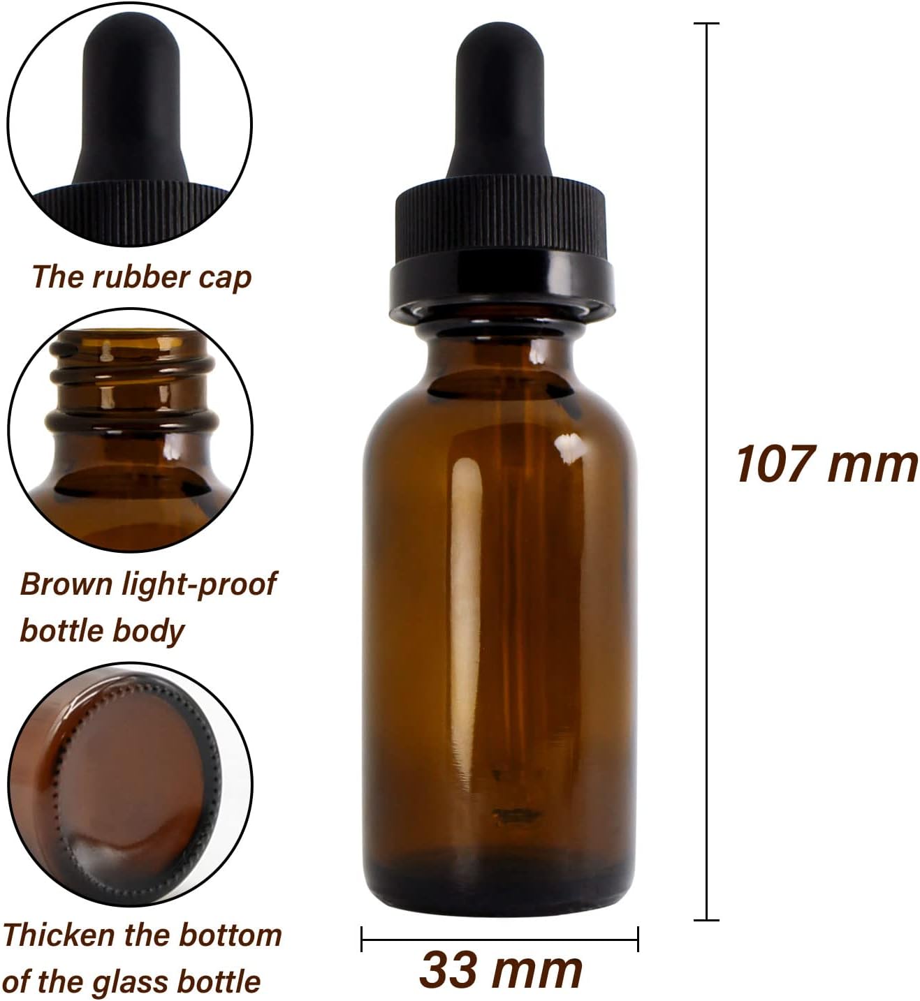 5mL to 100mL Glass Cosmetic Essential Oil Dropper Bottles With Screen Printing Surface Handling