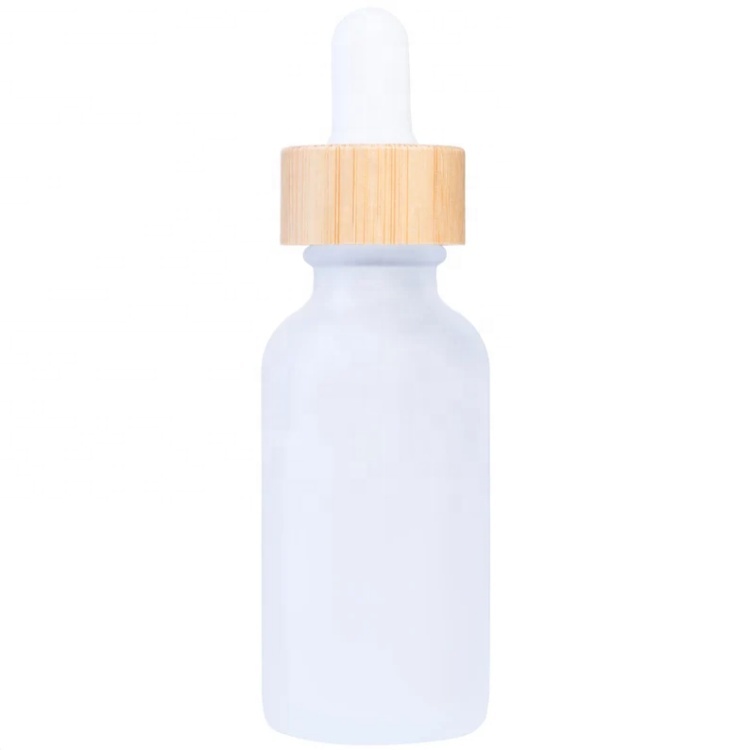 5ml 10ml 15ml 20ml 25ml 30ml 50ml 100ml Bamboo Frosted Clear Oil Glass Dropper Boston Bottle With Bamboo Dropper Cap