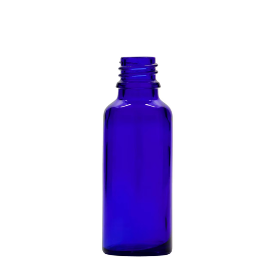 Essential Oil Bottles Perfume  Cosmetic Bottle 30 ml  1oz  Royal Blue Glass Medicine Bottle With  DIN 18 Closure Drip Cap Lids