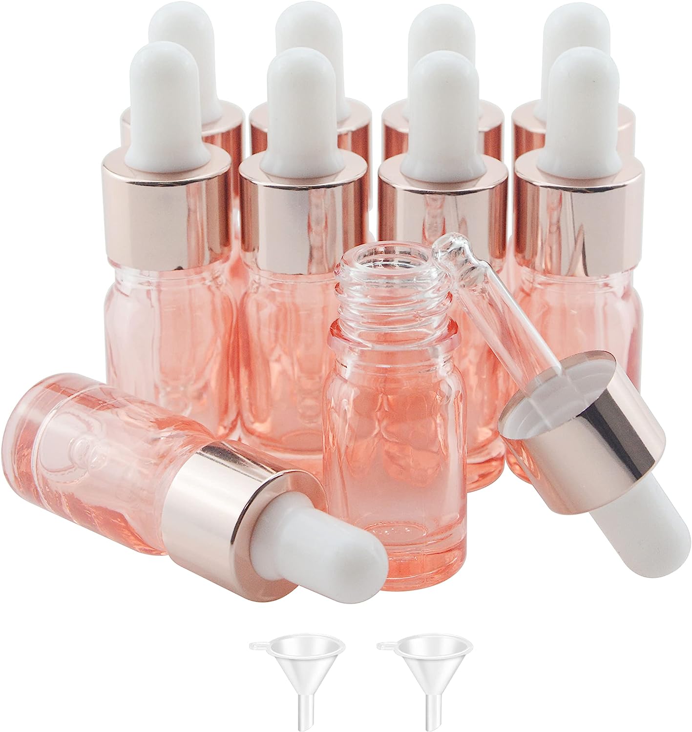 Cosmetic Packaging 30ml 50ml 100ml Hair Oil Essential Oil Perfume Pink Rose Gold Glass Dropper Bottle for Skin Care Packaging