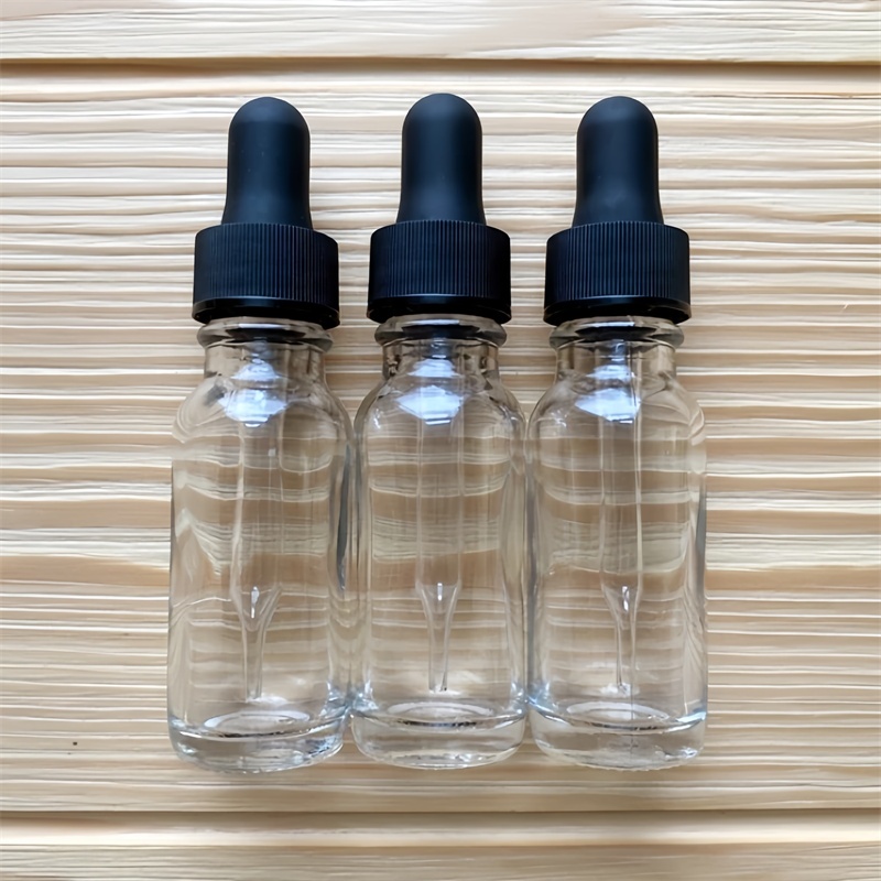 Empty 1oz 30ml Clear Cosmetics Boston Essential Oil Glass Dropper Bottles