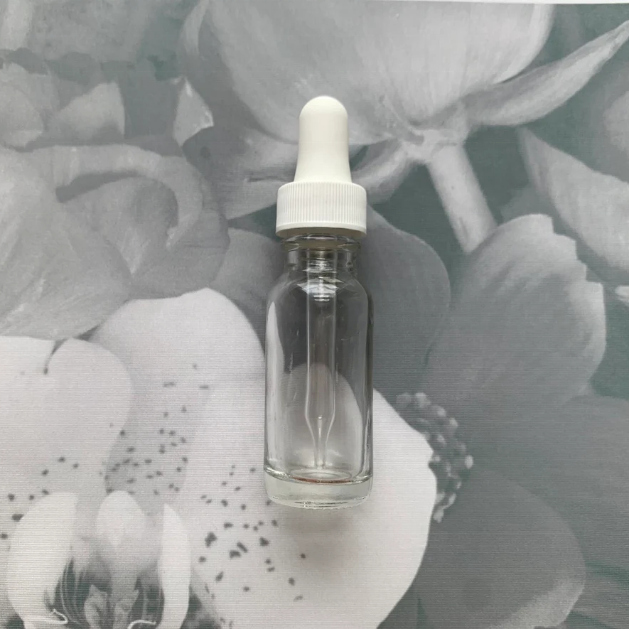 30ml Boston Round clear Glass Bottle Essential Oil Small Round Empty Bottle
