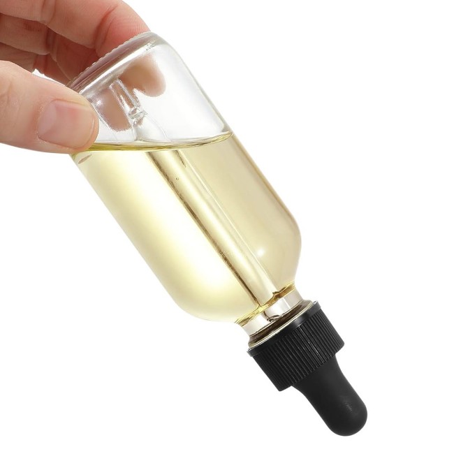 Essential Hair Oil Packaging 100ml 60ml 1oz 4 oz Clear Amber Boston Round Glass Eye Dropper Bottle With White Color Pipette Cap