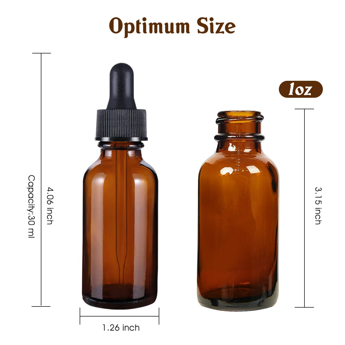 1oz 2oz 4oz 15ml 30ml 60ml 120ml 1 2 4 Oz Amber Cosmetics Empty Essential Oil Face Serum Glass Dropper Bottles With Dropper